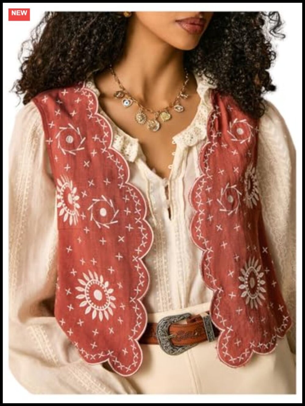 SweatyRocks Boho Floral Vest Cardigan Sleeveless Linen Blend Summer Top